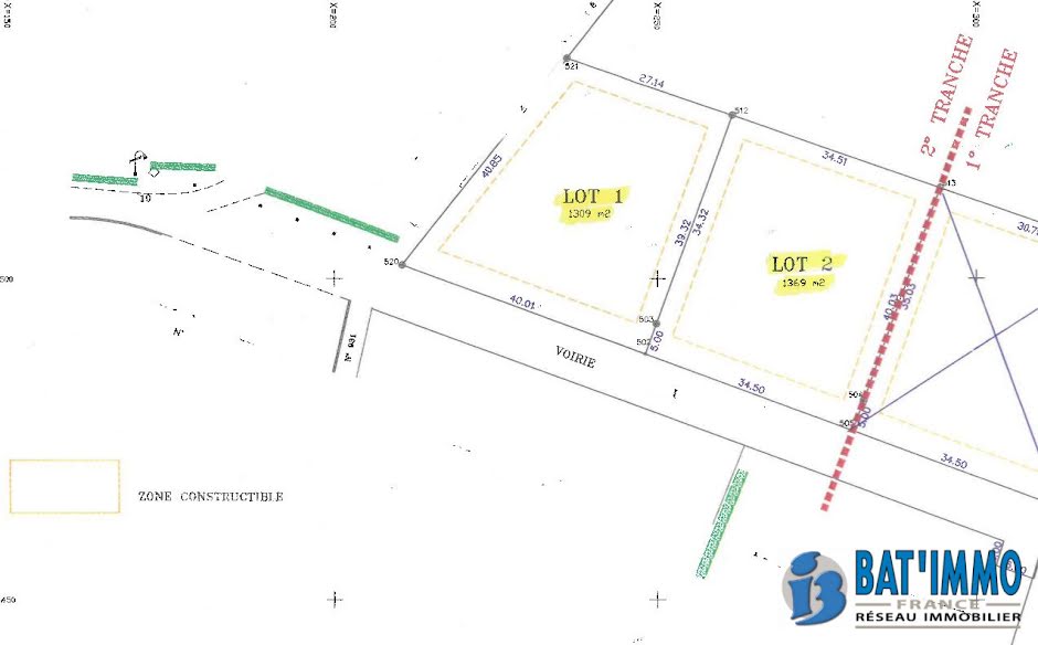 Vente terrain  1309 m² à Pont-de-Larn (81660), 65 000 €