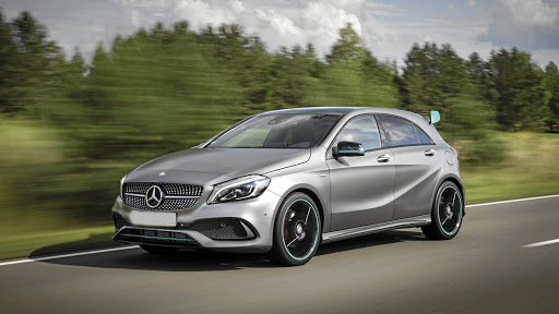 Mercedes-Benz A250, which is similar to the one mentioned in the story.