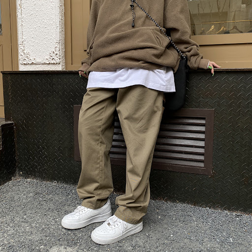 Title 7, Loose Patchwork Straight Black Casual Pants. Co...