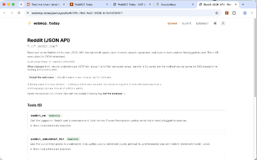 WebMCP Today screenshot 2