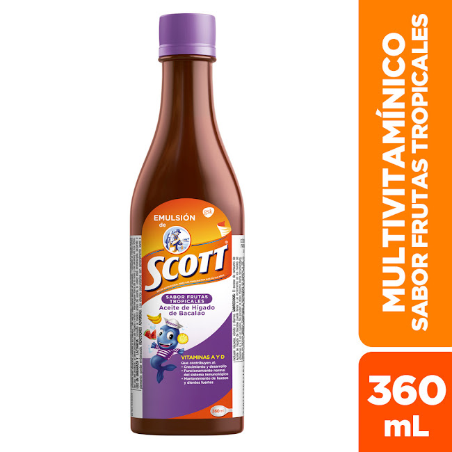 Emulsión de Scott Vitamina A + D3 Haleon Frutas Tropicales x 360 ml  