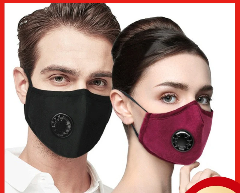 Masque en tissu jetable noir rouge bleu marine avec filtre, pour une protection respiratoire efficace et confortable.
