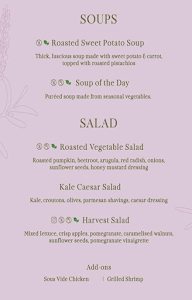Sage & Lavender menu 5