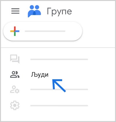 Опција Људи се налази са леве стране.