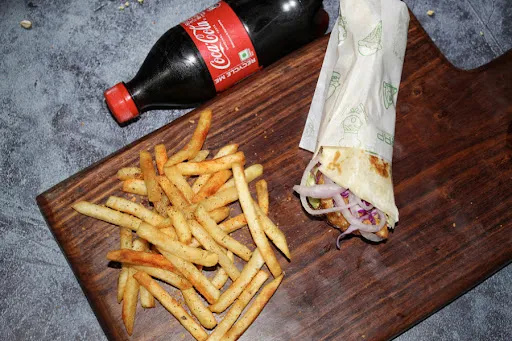 Veg Momo Wrap Combo (Wrap+ Fries + Coke )