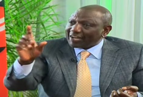 President William Ruto during a round table interview with Journalists