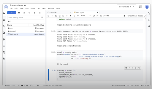 Vertex AI training interface