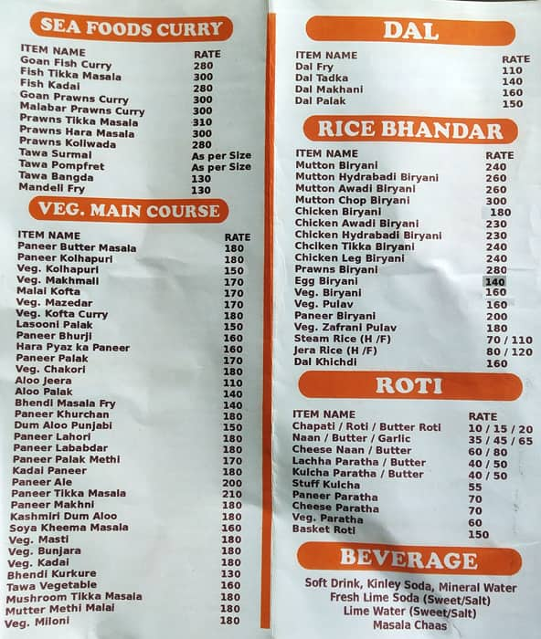 Jay Restaurant & Bar menu 