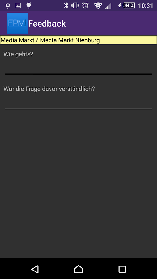 Android application FPM Reporting screenshort