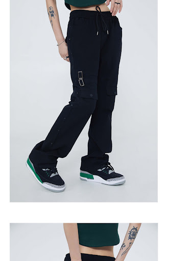 Title 6, Japanese Retro Multi-pocket Loose Cargo Trouser...