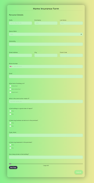 Home Insurance Form Template template