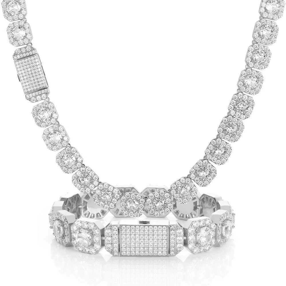 Title 83, Hip Hop Square Rock Candy ketting & armband, gl...