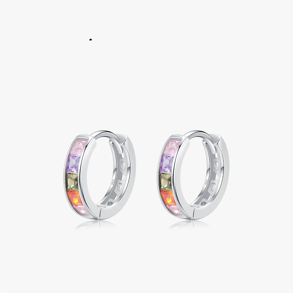 Boucles d'oreilles clip femme en argent sterling rétro arc-en-ciel, luxe abordable et élégance. Pour un tempérament raffiné.