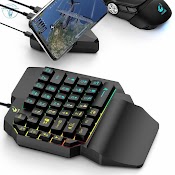 Bàn Phím Một Tay Giả Cơ Led Đổi Màu 39 Phím Chuyên Game Mobile Pubg Free Fire Trên Điện Thoại, Máy Tính Bảng, Laptop