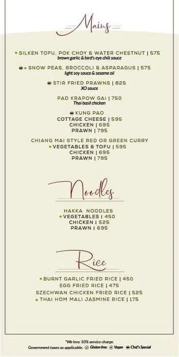 Cafe Reed menu 