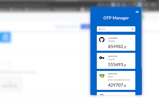 Simple OTP Manager Browser Extension