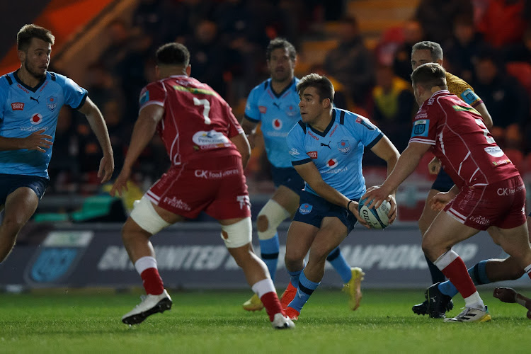 Zak Burger of the Bulls during their URC match against the Scarlets in Llanelli‎.