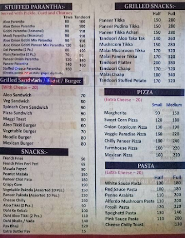 The Neeru's Kitchen menu 