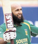 HAPPY: Hashim Amla celebrates his first ODI 100 yesterday. 09/11/08. Pic. Barry Aldworth. © Unknown.