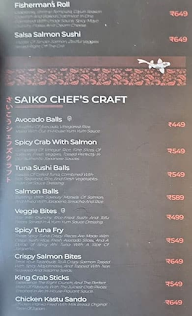 Saiko Sushi House menu 1