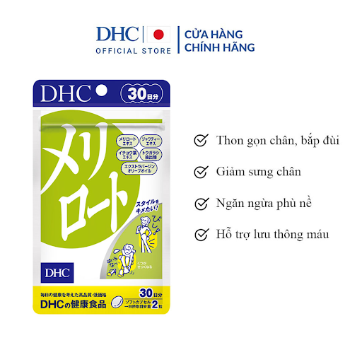 Thực phẩm bảo vệ sức khỏe DHC Melilot 30 ngày giảm các triệu chứng do suy giãn tĩnh mạch