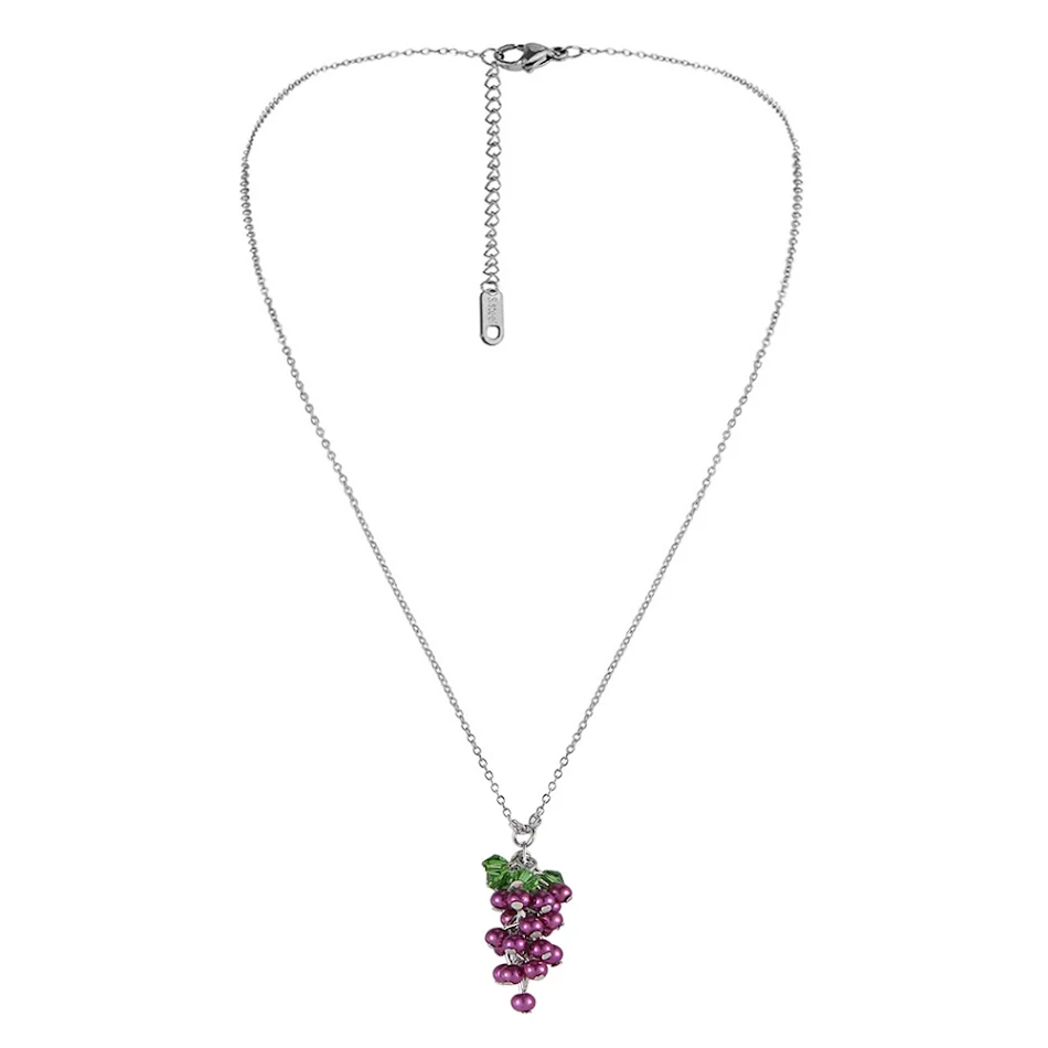 Collier de clavicule créatif style pastoral raisins Mori, perles violettes, accessoire idéal pour un look bohème et féminin.