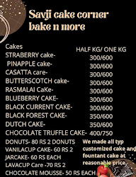Savji Cake Corner menu 1