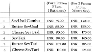 Renuka Durga Sev Usad menu 1