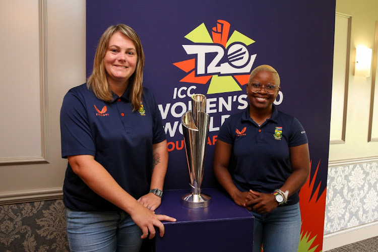 Dane van Niekerk, left, will miss the T20 World Cup after failing a fitness test. Nonkululeko Mlaba is part of the Proteas squad for the event.