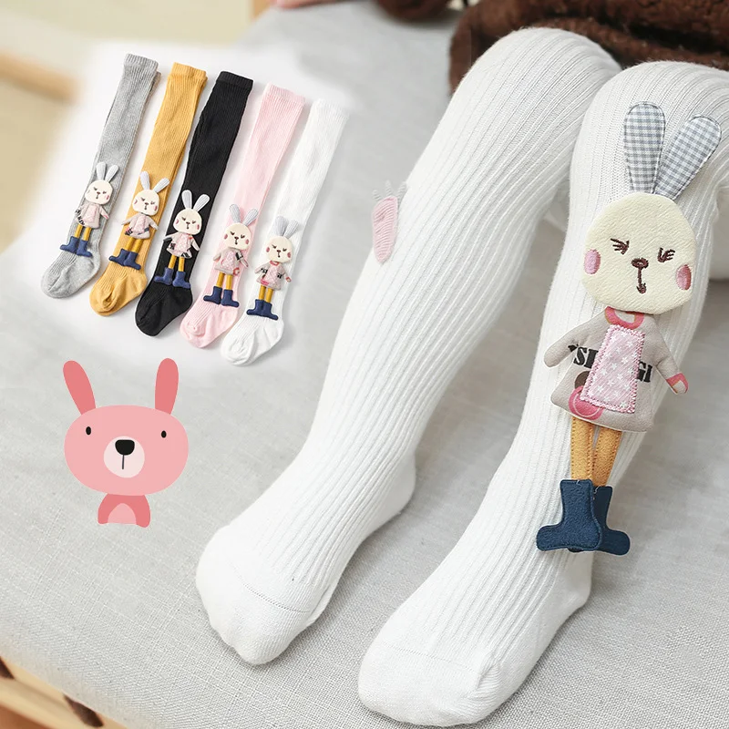 Schattige kinderspanty met konijnendesign, zacht en comfortabel. Perfect om kleine meisjes warm en stijlvol te houden.