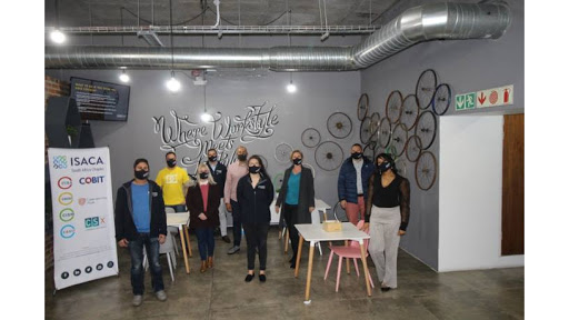 From left: At the Cape Town studio: Mahomed Osman, Rowan Parkerson, Esther van der Walt, Robin Williams, Sanjay Charavanapavan, Anri Veldman, Verity Price, Eugene May, Arlene-Lynn Volmink