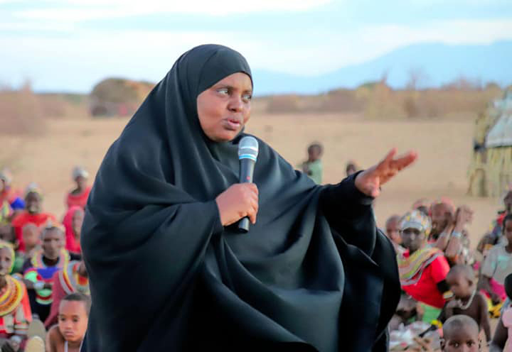 Marsabit women representative candidate Nasra Ibrahim Ibren at a past rally.