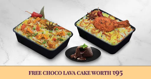 Any 2 Biryanis [FREE Choco Lava Cake]