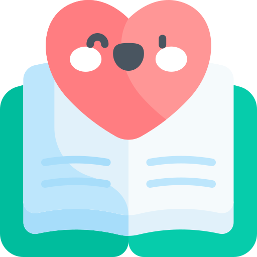 A happy heart on a book