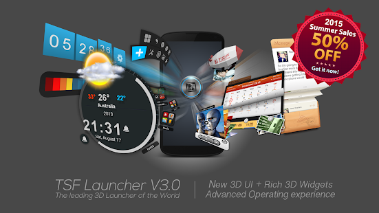 TSF Launcher 3D Shell‏ 3.9.3 APK + Mod (Unlimited money) إلى عن على ذكري المظهر