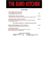 The Euro Kitchen menu 1