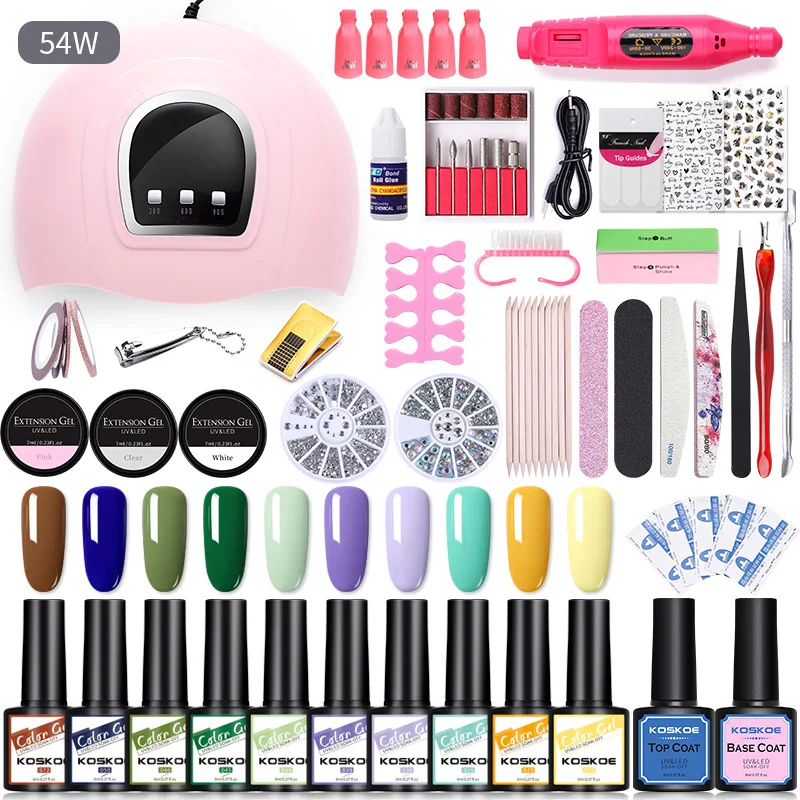 Kit de vernis à ongles gel pailleté avec lampe. Obtenez une manucure professionnelle, brillante et durable à la maison facilement.