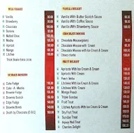 The Edge Ice Creams menu 2