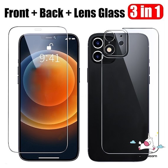 Kính Cường Lực Trước + Sau 3 Trong 1 Cho Iphone 11 7Plus Xr 12 Pro Max 6 6S Plus 7 8 11Pro Max 13 Pro Max Se