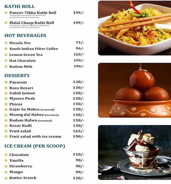 Dasaprakash menu 