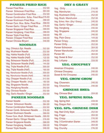 Chhotu's Kitchen menu 