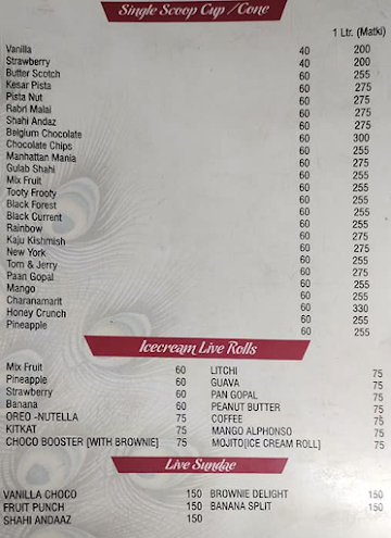 Gopals56 menu 