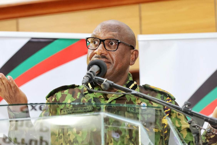 Inspector General of Police Japhet Koome during a meeting in Nairobi on September 29, 2023.