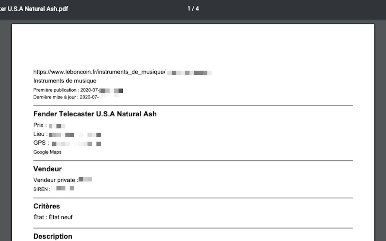 PDF Exporter for leboncoin.fr Preview image 2