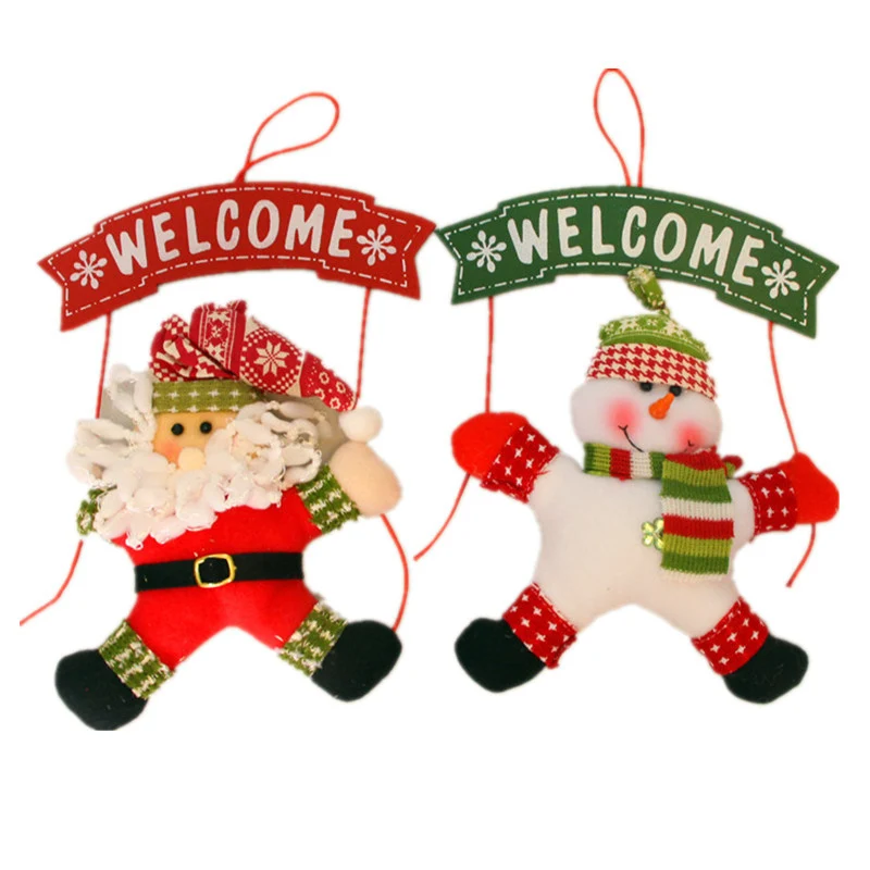 Noel kumaş çelenk kapı askısı, şenlikli dekorasyon. Kolay kurulum, eviniz için harika bir Noel atmosferi yaratır, kapınıza asın.