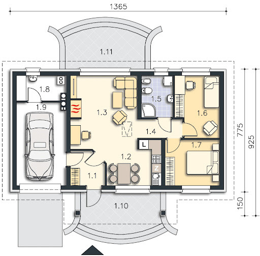 Leeds III LMB70B - Rzut parteru