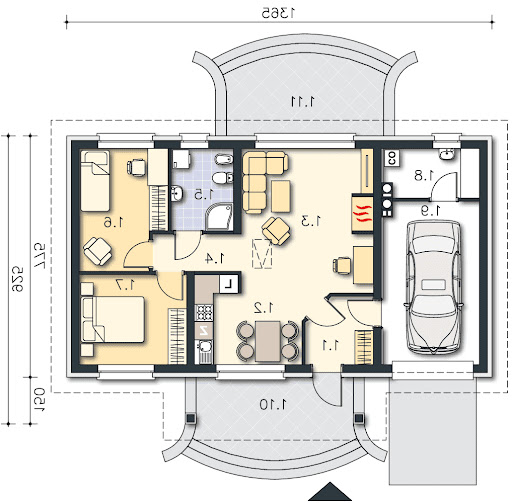 Leeds III LMB70B - Rzut parteru