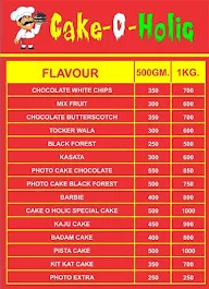 Cake-O-Holic menu 1