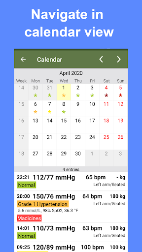 Screenshot Blood Pressure Tracker