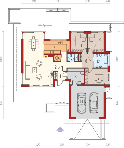 Dominik G2 wersja B MULTI-COMFORT - Rzut parteru